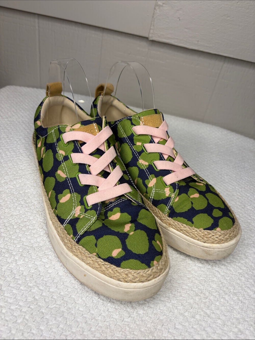 Spenco Malibu 2 Bokeh Green Blue Orthotic Slip On Lace Sneaker Women's Size 9B